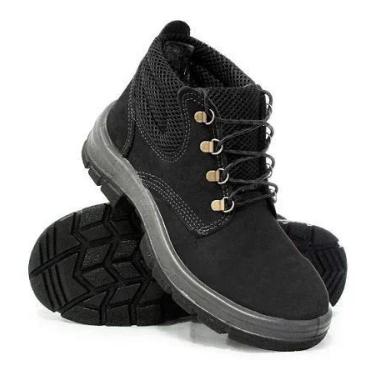 Imagem de Botina Couro Nobuck Cafe C/ Cadarço  Kala, Preto