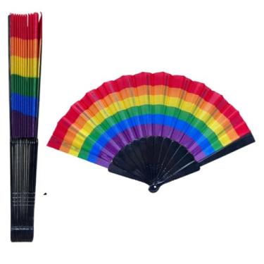 Imagem de Leque Arco Íris Colorido Lgbt Festa Carnaval Grande Dobrável