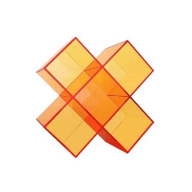 Imagem de Suporte para armazenamento de CDs Estante de chão criativa e minimalista em acrílico transparente para CDs álbuns, ideal para guardar livros revistas(Orange)