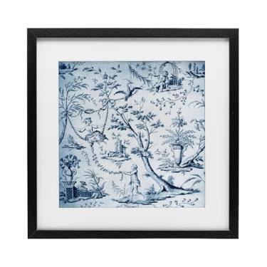 Imagem de Stupell Industries Vintage Toile Scene Impressão emoldurada preta sob vidro, design por Vintage Hustle, 13 x 13