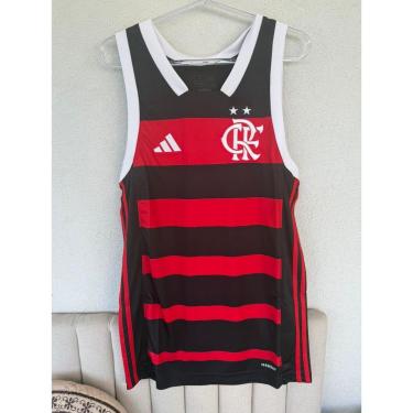 Imagem de Regata de Basquete Flamengo Adidas Rubro-Negra 2024/25 JJ0664 Cor:;Tamanho:M;Gênero:Homem-Masculino