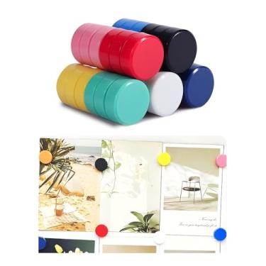 Imagem de 20 peças, 10 cores, ímãs de geladeira, mini redondos para quadro branco, cozinha, escritório, armário, sala de aula, organização doméstica