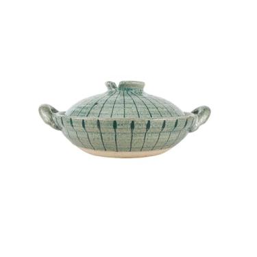 Imagem de Panela quente de cerâmica, panela de ensopado saudável, panela de barro, panela de remédio de alta temperatura, caçarola para cozinhar, panela para ensopado, sopa, vapor (tamanho: 1800 ml, cor: verde