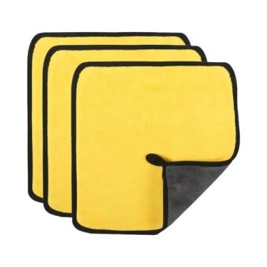 Imagem de Toalhas De Microfibra Amarelas Para Lavagem De Carros, Pano Absorvente