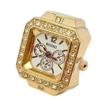 Imagem de Relógio De Pulso Quadrado Com Anel De Diamante, Totalmente Cravejado D