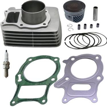Imagem de TOP IMSLCHR Compatível com Honda TRX250 TE T M X EX 2001-2024 Sport ATV Kit de cilindro completo Juntas Anéis de pistão Conjunto de cabeça e vela de ignição do rolamento da embreagem do virabrequim