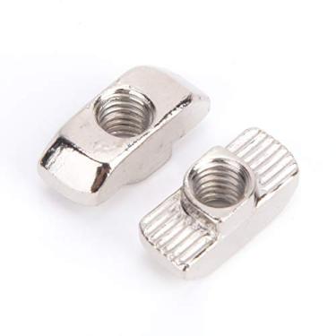 Imagem de Generic Fixadores Deslizantes de Aço Carbono Folheados a Níquel para Perfis de Alumínio, Prendedor Durável de Porca Em T para Vários Usos, 100 Peças (M6)