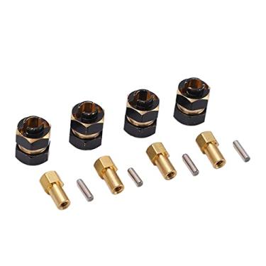 Imagem de aqxreight 4 PCS 4 Mm de Largura de Roda de Latão Adaptador Hexagonal Estendido para Axial SCX24 AXI90081 1/24 RC Crawler para e Design Pode o Latão Feito de Desgaste Fácil Durável Roda Razoável