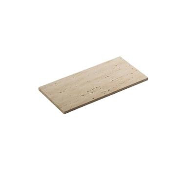 Imagem de Placa de mármore natural, bandejas de banheiro, bandeja de perfume, placa de vela de joias (travertino, 25 x 12 cm)