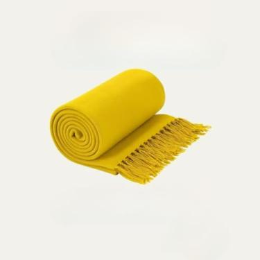 Imagem de Manta para Sofá Gigante 2,40x1,80m Casal Algodão Macio Decorativa(Amarelo)