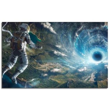 Imagem de Astronaut Wall Art Futuristic Canvas Prints Gravity Poster For Home Conjunto de 1 Decorações Noframed 33.0 cmx20.3 cm