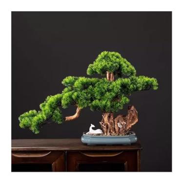 Imagem de Árvore artificial bonsai chinês simulação pinheiro decoração planta estudo casa sala de estar decoração decoração árvore falsa (B)