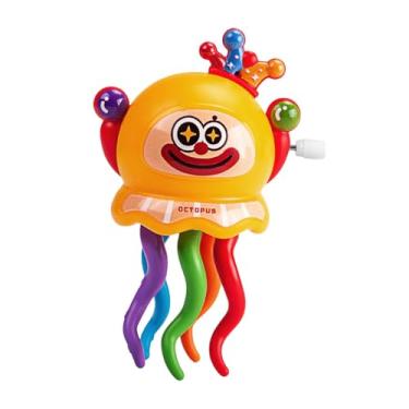 Imagem de Esquirla Brinquedo de corda em forma de polvo, novidade interativa para decoração de mesa, ideal para crianças, meninos e meninas, presente perfeito para as, Amarelo