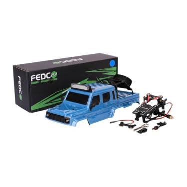 Imagem de FEDCO SCX24 Body 6x6 Conversion Kit PC Hard Body Shell with Lights Frame-Axle Assembly for Bronco JLU C10 Basecamp Axial SCX24 6×6 RC Crawler Upgrades