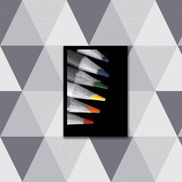 Imagem de Quadro Fotografia Lápis Coloridos 45X34Cm Com Vidro Preta