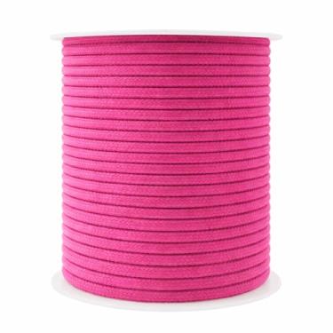 Imagem de Mandala Crafts Cordões de substituição macios rosa choque para bolsas de moletom - cordão de tubulação para estofamento de costura - 50 metros 3 mm cordão de algodão macramê corda espartilho cordas