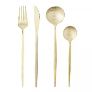 Imagem de Faqueiro 16 Peças Aço Inox ópera Champanhe Lyor