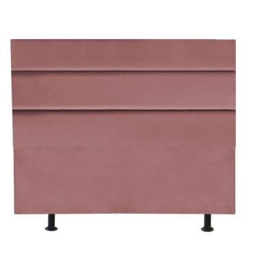 Imagem de Cabeceira Estofada Cama Box Casal 140cm Argentina Suede Rose- Mabe Magazine