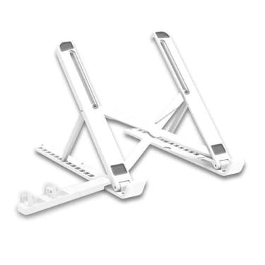 Imagem de Suporte dobrável para laptop com suporte de telefone – ajuste de 13 níveis, espesso e estável, altura ajustável para desktop, suporte de armazenamento de resfriamento portátil para computadores e