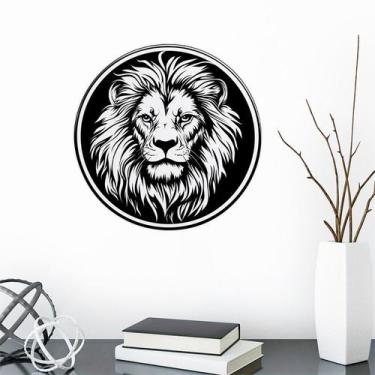 Imagem de Adesivo de parede Creative Black & White Lion PVC 11x11cm - yiweisai