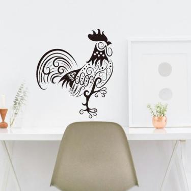 Imagem de Adesivos de parede Creative Rooster Preto e Branco PVC 25x29cm - yiwei