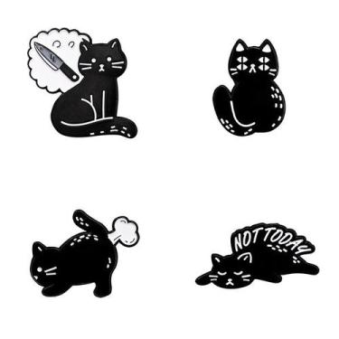 Imagem de Alfinetes de broche, linda blusa de animais de desenho animado de gato
