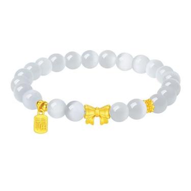 Imagem de Pulseira branca com miçangas em prata 925 para mulheres - Yiweisai