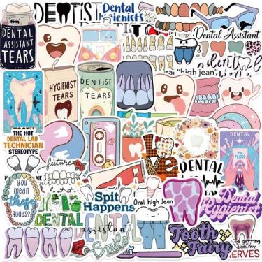 Imagem de Adesivos Tooth Care Cartoon Doodle Dental Hygiene x50 - yiweisai