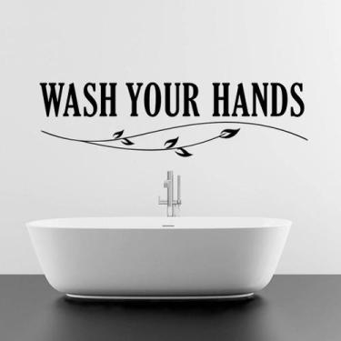 Imagem de Adesivo de parede Wave Your Hands PVC 35x54cm para banheiro - yiweisai