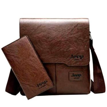 Imagem de Bolsa Messenger de couro vintage para homens, business casual - yiweis