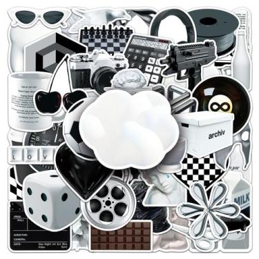 Imagem de Conjunto de adesivos minimalistas em preto e branco de 50 peças - Yiwe