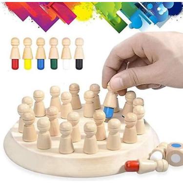 Imagem de Jogo magnético de pesca de madeira Memory Match Stick Chess Kids - Glo