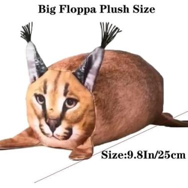 Imagem de Brinquedo de pelúcia Big Floppa Cartoon Cat 25 cm de altura com algodã