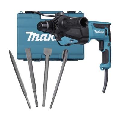 Imagem de Martelete Rompedor Sds Plus Hr2670 Makita 800W e 3 joules + Kit pontei