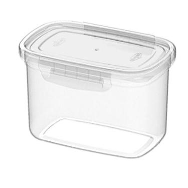 Imagem de 2 Pote Plástico C Tampa Trava Laterais 2,2l Alimento Marmita - Nitron