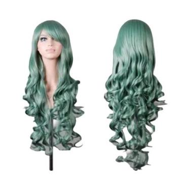 Imagem de Peruca Colorida Para Cosplay Feminino, Cabelo Longo Com Ondas Grandes,