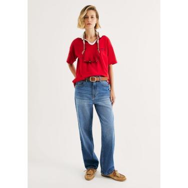 Imagem de Calça Jeans Feminina Reta Cintura Alta-Feminino