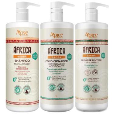 Imagem de Kit África Baobá Shampoo + Condicionador + Creme De Pentear Vegano Cab
