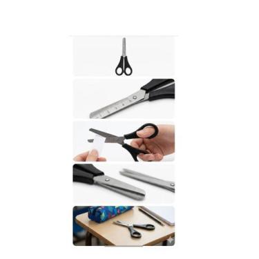 Imagem de Kit 10 Tesouras Multiuso 13cm Cabo Ergonômico com Régua de Medição - C