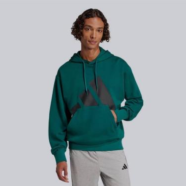Imagem de Moletom Adidas Big Logo com Capuz Verde e Preto-Masculino