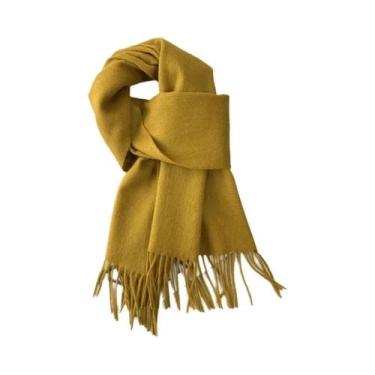 Imagem de Cachecol Feminino Longo De Lã E Caxemira Quente Para Inverno, Xale Sól