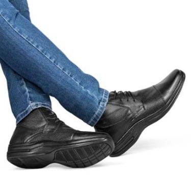 Imagem de Bota Casual Masculina em Couro Cano Baixo Ortopédica Tendência Esportiva-Masculino