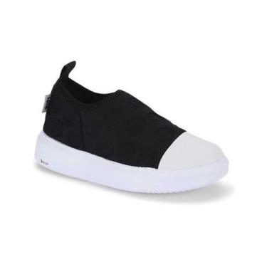 Imagem de Tênis Infantil BIBI Glam Textura Escolar Casual Feminino, Preto, Branc