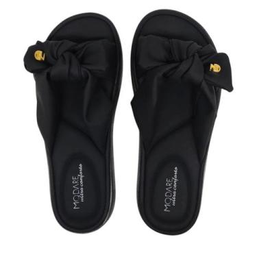Imagem de Chinelo Slide Feminino Nuvem Esporão Flat Laço Modare 7208.101, 37, Pr