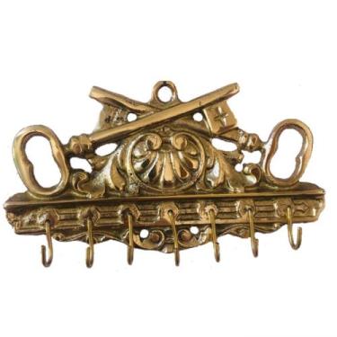 Imagem de porta chaves vintage bronze decoração casa sete gancho - ARTM