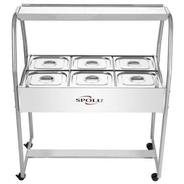Imagem de Buffet de Salada Expositor Spolu SPL511 4,5L 6 Cubas Estrutura Inox sem Porta Inox