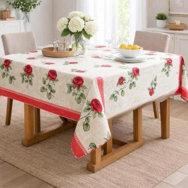 Imagem de Toalha de mesa 1,40m x 1,40m 4 Lugares Oxford Decoração Cozinha Forro 