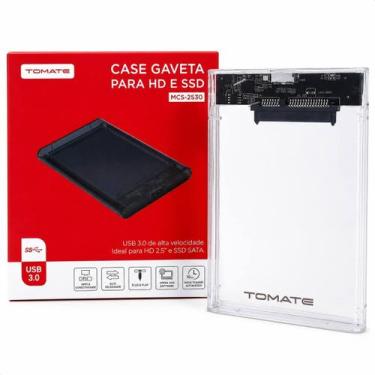 Imagem de Case Gaveta Para HD e SSD Transparente Tomate - MCS-2530