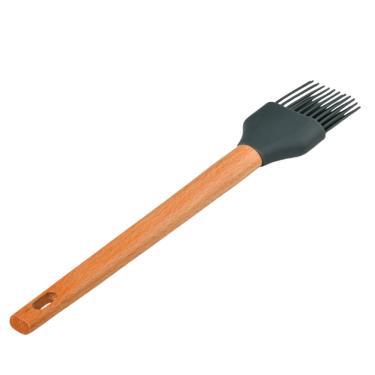 Imagem de Pincel de Silicone com Cabo Madeira Ginger Cazza Cinza