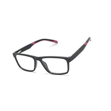 Imagem de Óculos Armação De Grau Retangular Masculina Com Molas Nas Hastes Jc-1006 Cor: Preto-Vermelho